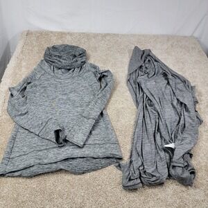 Reebok Womens Pullover Cowl Neck Long Sleeve W/ Track Jacket Heather‎ Gray Sz M